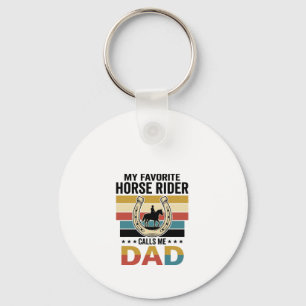 My Favourite Horse Rider Calls Me Dad Shirt Design Key Ring