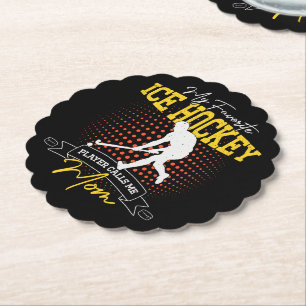 My Favourite Ice Hockey Player Calls Me Mum Funny Paper Coaster