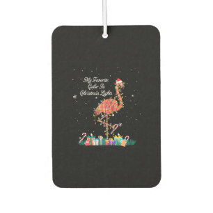 My Favourite Is Christmas Lights Costume Flamingo Car Air Freshener