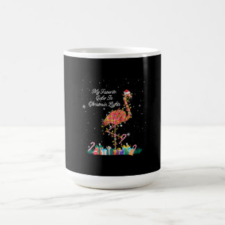My Favourite Is Christmas Lights Costume Flamingo Coffee Mug