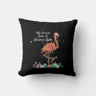 My Favourite Is Christmas Lights Costume Flamingo Cushion