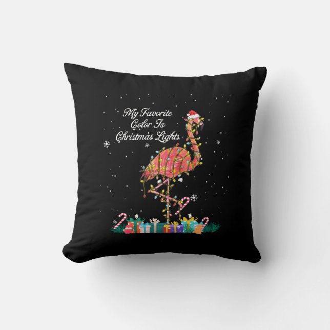 My Favourite Is Christmas Lights Costume Flamingo Cushion (Front)