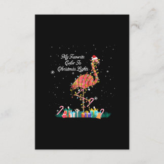 My Favourite Is Christmas Lights Costume Flamingo Enclosure Card