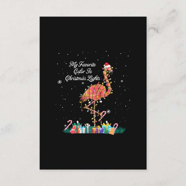 My Favourite Is Christmas Lights Costume Flamingo Enclosure Card (Front)