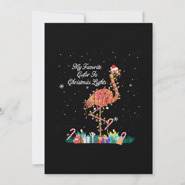 My Favourite Is Christmas Lights Costume Flamingo Save The Date (Front)