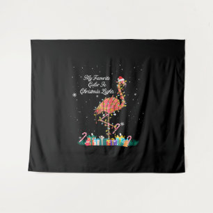 My Favourite Is Christmas Lights Costume Flamingo Tapestry
