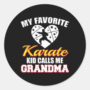 My Favourite Karate Calls Me Grandma Funny Karate Classic Round Sticker
