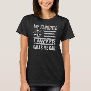 My Favourite Lawyer Calls Me Dad USA Flag Vintage  T-Shirt