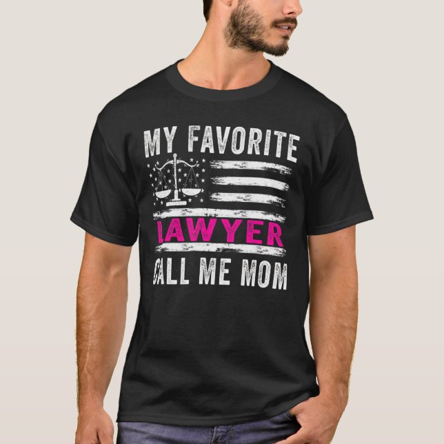 My Favourite Lawyer Calls Me Mum Usa Flag Mother's T-Shirt (Front)