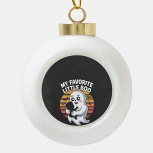 My Favourite Little Boo Halloween T-shirt Ceramic Ball Christmas Ornament
