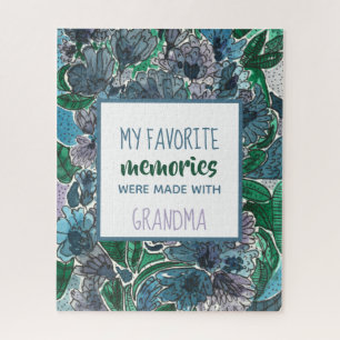 My Favourite Memories are with Grandma Flowers Jigsaw Puzzle