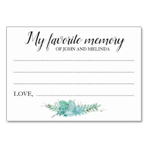 My Favourite Memory Anniversary Succulent Table Number