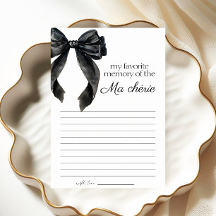 My Favourite Memory bow Bridal Shower game card