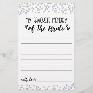 My favourite memory Bridal Shower or Hen Party gam