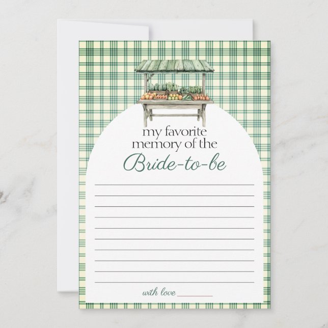 My Favourite Memory Country Market Bridal game car Invitation (Front)