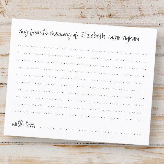 My Favourite Memory Funeral Modern Attendance Card (Creator Uploaded)