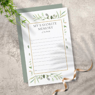 My Favourite Memory Greenery Bridal Shower Card