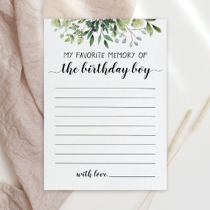 My Favourite Memory Of The Birthday Boy Card