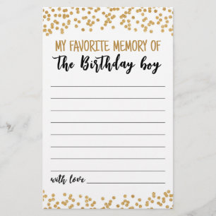 My Favourite memory of the Birthday boy Party game