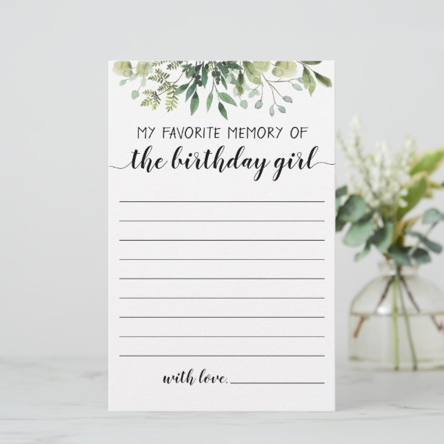 My Favourite Memory Of The Birthday Girl  (Standing Front)