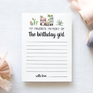 My Favourite Memory Of The Birthday Girl Card