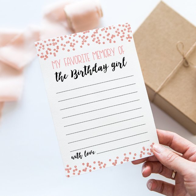 My Favourite memory of the Birthday girl Game Card (Creator Uploaded)