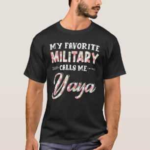 My Favourite Military Calls Me Yaya Floral T-Shirt
