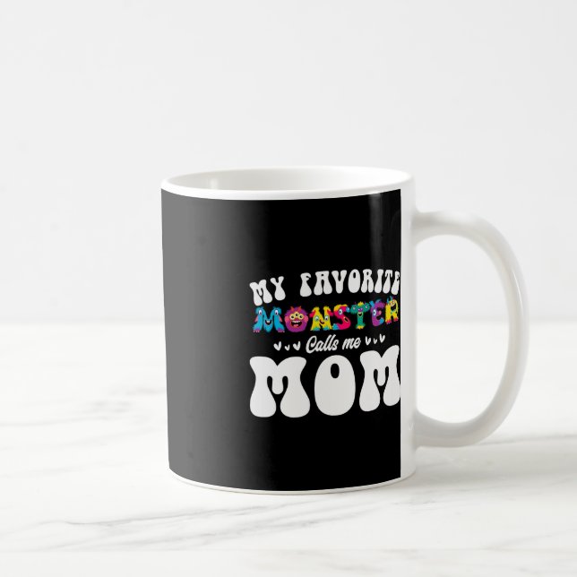 My Favourite Monster Calls Me Mum Funny Mother Hal Coffee Mug (Right)
