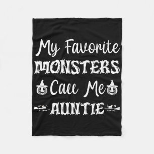 My Favourite Monsters Call Me Auntie Fun Cat Aunt Fleece Blanket