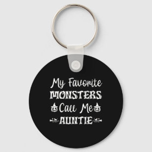 My Favourite Monsters Call Me Auntie Fun Cat Aunt Key Ring