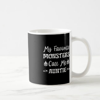 My Favourite Monsters Call Me Auntie Funny Cat Aun Coffee Mug