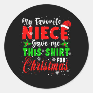 My Favourite Niece Gave Me This Christmas Santa Fa Classic Round Sticker