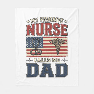 My Favourite Nurse Calls Me Dad Vintage Shirt Desi Fleece Blanket