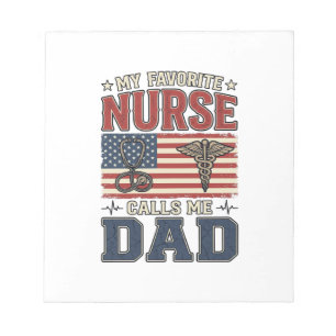 My Favourite Nurse Calls Me Dad Vintage Shirt Desi Notepad
