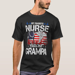 My Favourite Nurse Calls Me Grampa Retro Nurse Fat T-Shirt