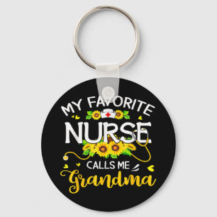 My Favourite Nurse Calls Me Grandma Sunflowers Mot Key Ring