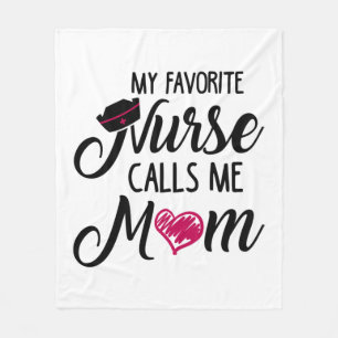 My Favourite Nurse Calls Me Mum. Mask Fleece Blanket