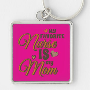 My Favourite Nurse Is My Mum Retro Vibes Key Ring