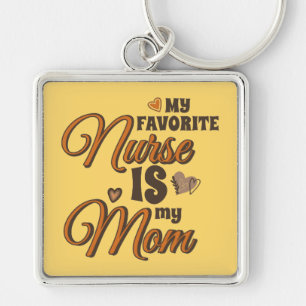 My Favourite Nurse Is My Mum Retro Vibes Key Ring