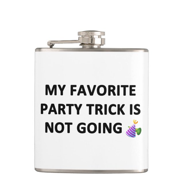 My Favourite Party Trick Hip Flask (Front)