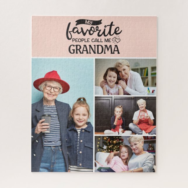 My favourite people call me| 4 family photo collag jigsaw puzzle (Vertical)