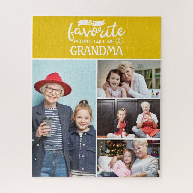 My favourite people call me| 4 family photo collag jigsaw puzzle (Vertical)