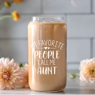 My Favourite People Call Me Aunt Beer Can Glass