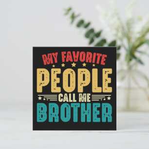 My Favourite People Call Me Brother Vintage Family Invitation