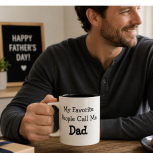 ): My Favourite People Call Me Dad Funny Gift  Two-Tone Coffee Mug