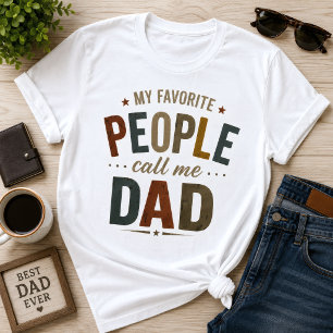 My Favourite People Call Me Dad Retro Vintage T-Shirt