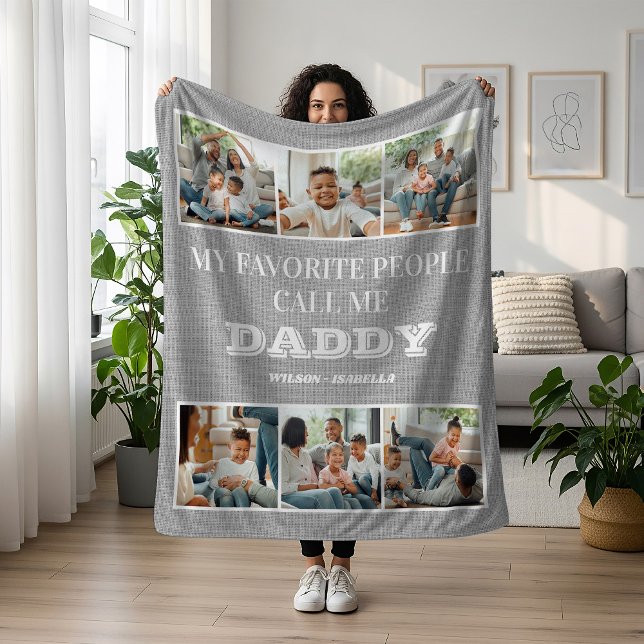 My Favourite People Call Me Daddy Father's Day Fleece Blanket (Creator Uploaded)