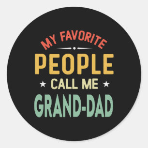 My Favourite People Call Me Grand Dad Vintage Fath Classic Round Sticker