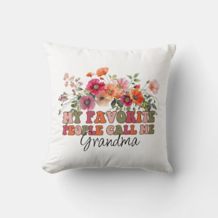 My Favourite People Call Me Grandma Custom Floral Cushion