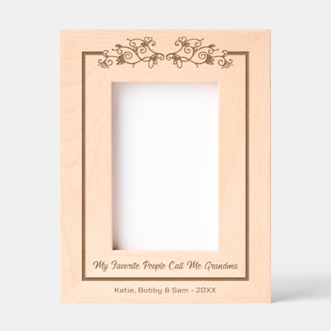 My Favourite People Call Me Grandma Floral 4x6P Etched Frames (Front)